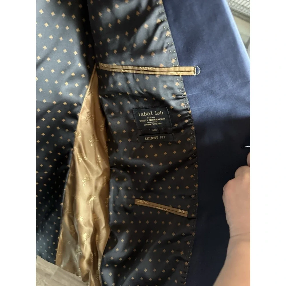 Label‎ Lab Men's Jacket Size 42R Slim Fit Navy Blue New